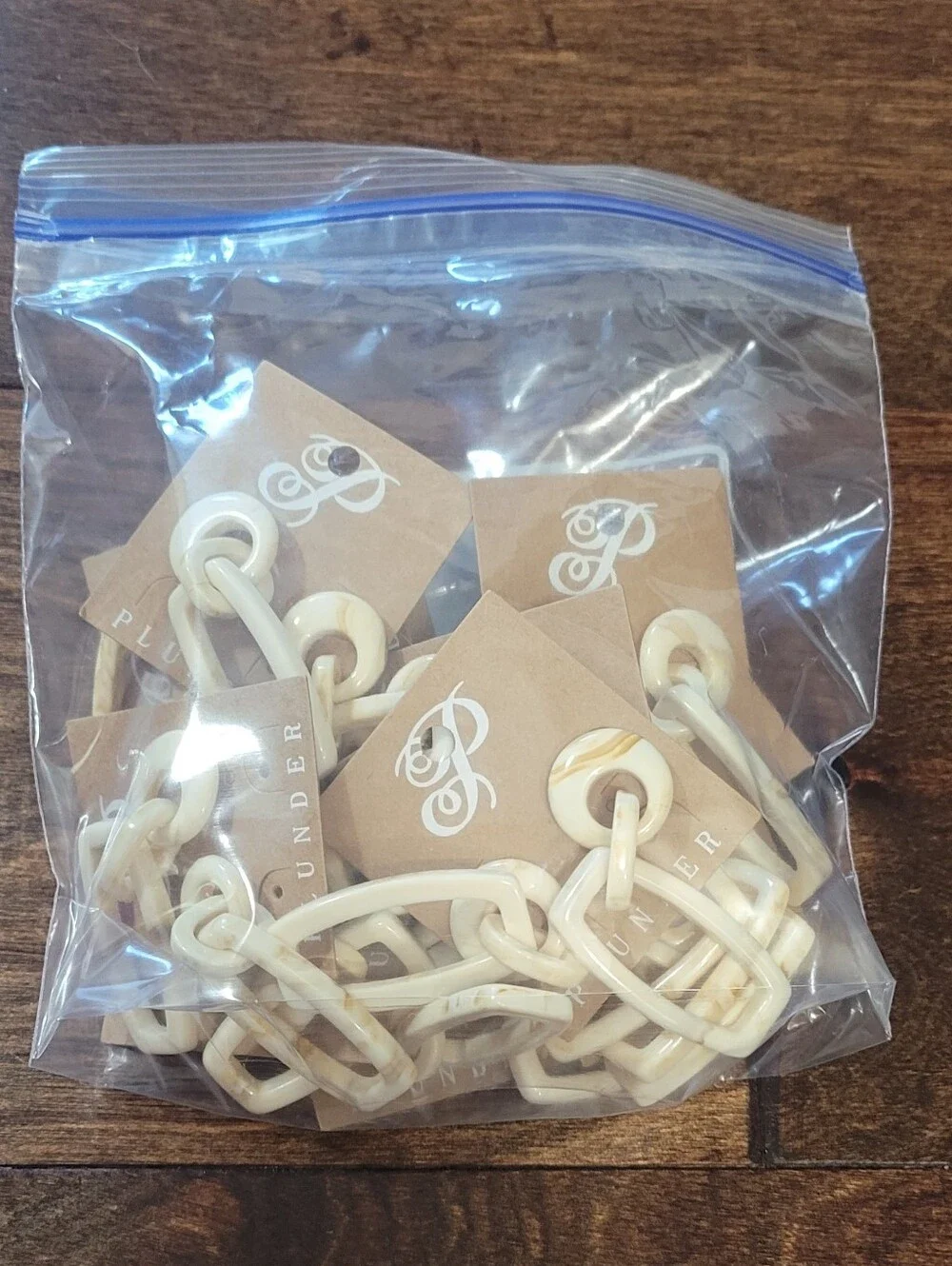(12) PLUNDER Cream Colored Acrylic Earrings
